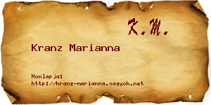 Kranz Marianna névjegykártya